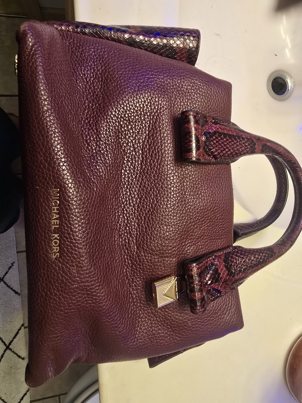 Michael Kors Plum Leather Satchel